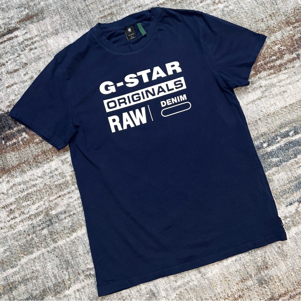 G-Star Raw Originals Navy Blue Tee T Shirt size Large G - Star